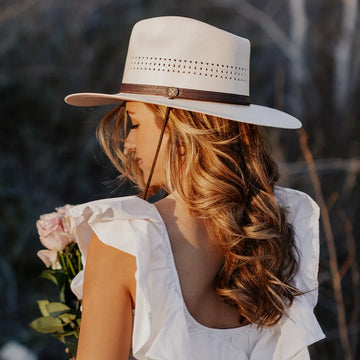 Barcelona | Womens Cream Wide Brim Firm Straw Sun Hat