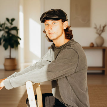 Bourbon St | Mens Black Leather Cap