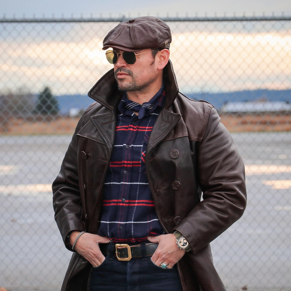 Bourbon St | Mens Brown Leather Cap
