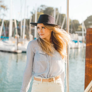 Breeze | Womens Midnight Wide Brim Sun Hat