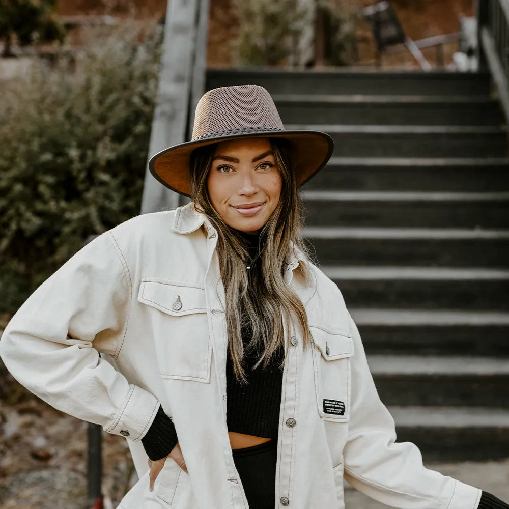 Breeze | Womens Bomber Brown Wide Brim Sun Hat