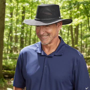 Cabana | Mens Black Breathable Wide Brim Sun Hat