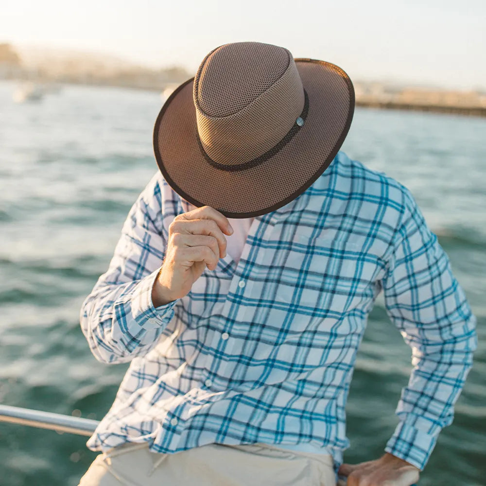 Cabana | Mens Walnut Breathable Wide Brim Sun Hat