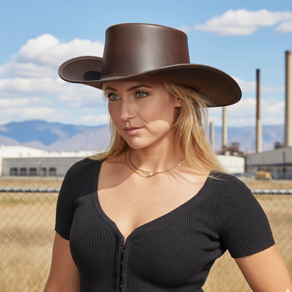 Cavalier | Womens Brown Leather Swashbuckler Pirate Hat