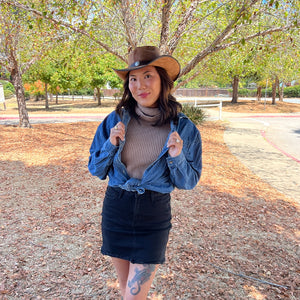 Cyclone | Womens Cobblestone Leather Cowgirl Hat
