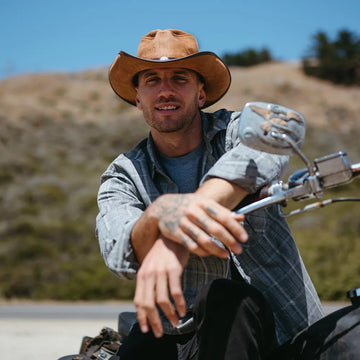 Cyclone | Mens Cobblestone Leather Cowboy Hat