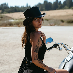 El Dorado | Womens Black Leather Top Hat