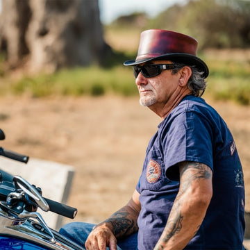 Hampton | Mens Napa Vino Leather Top Hat