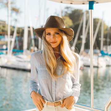 Irwin | Womens Brown Western Weathered Outback Hat