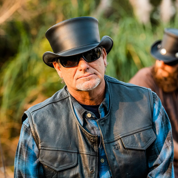 Marlow | Mens Black Leather Top Hat