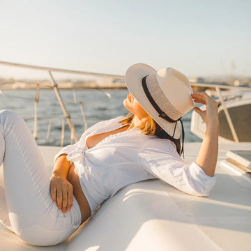 Milan | Womens Cream Firm Straw Fedora Hat