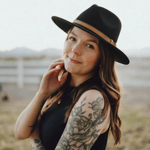 Moab | Womens Black Crushable Wool Felt Safari Hat with Leather Band