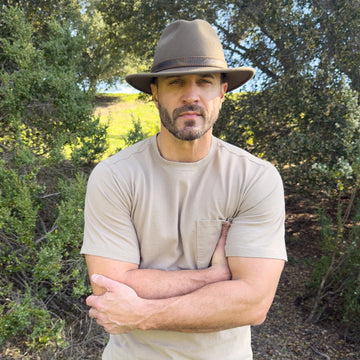 Moab | Mens Khaki Crushable Wool Felt Safari Hat with Leather Band