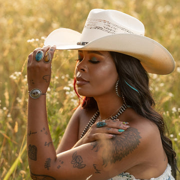 Montana | Womens Cream Straw Cowgirl Hat with Western Hat Band