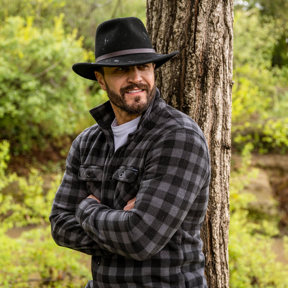 Pathfinder | Mens Black Wool Felt Outback Hat