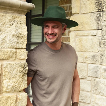 Rancher | Mens Olive Wide Brim Felt Fedora Hat