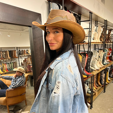 Sierra | Womens Bomber Copper Leather Cowgirl Hat