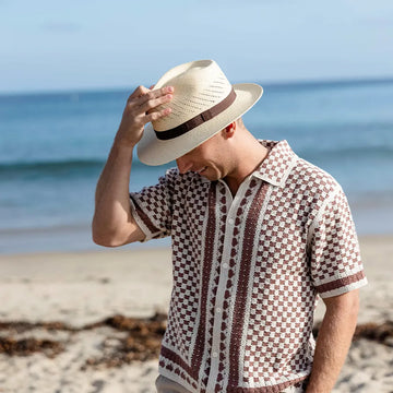 Tulum | Mens Natural Genuine Panama Straw Fedora Hat
