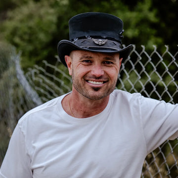 Vector | Mens Black Leather Top Hat