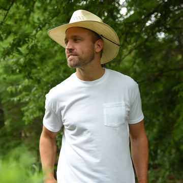 Barcelona | Mens Natural Wide Brim Firm Straw Sun Hat