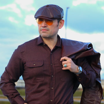 Bourbon St | Mens Brown Leather Cap