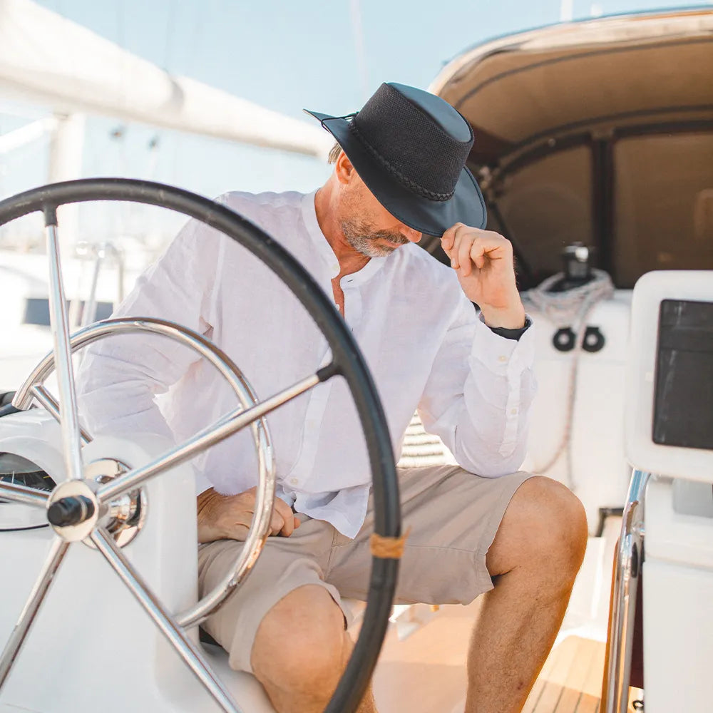 Breeze | Mens Midnight Wide Brim Sun Hat
