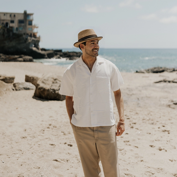 Carmel | Mens Tea Straw Fedora Hat