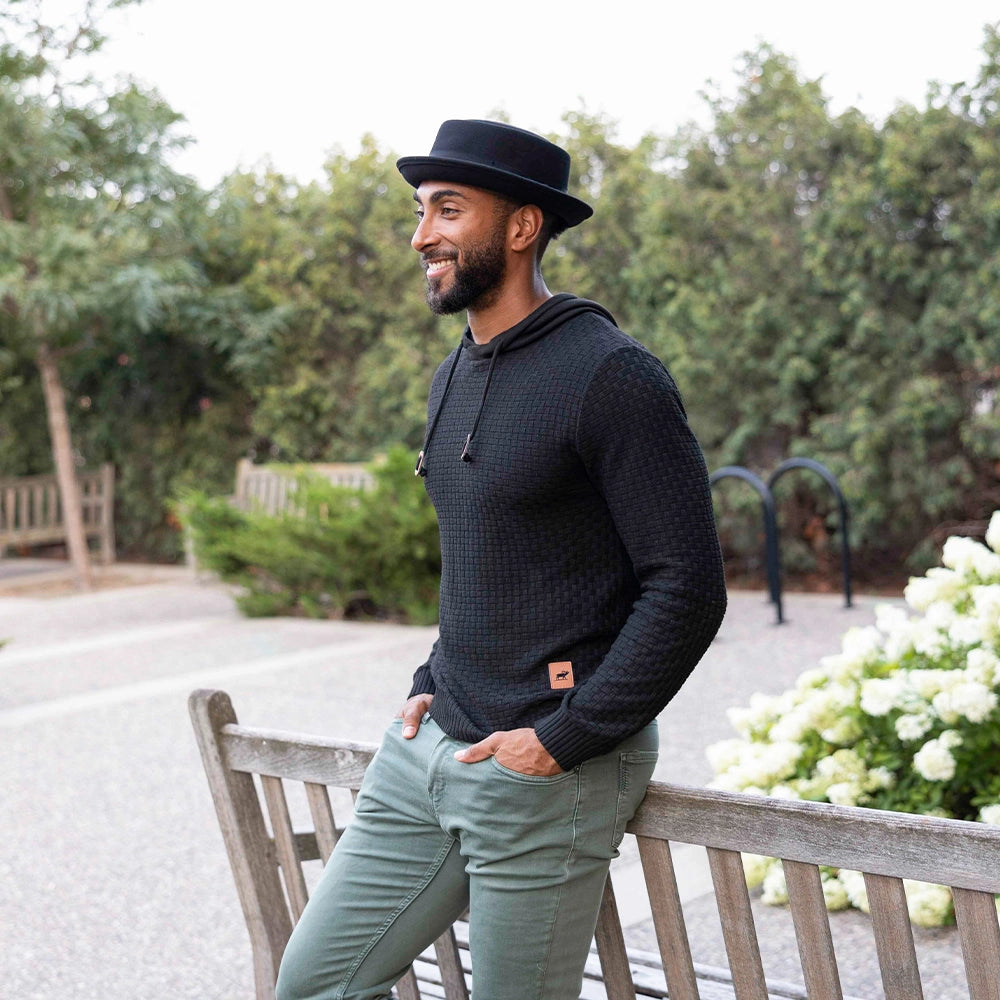 Chi-Town | Mens Black Crushable Wool Felt Pork Pie Hat