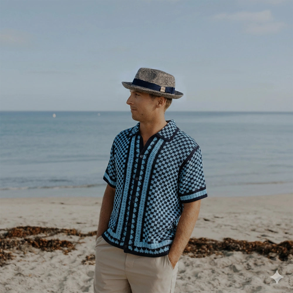 Coronado | Mens Navy Straw Fedora Hat