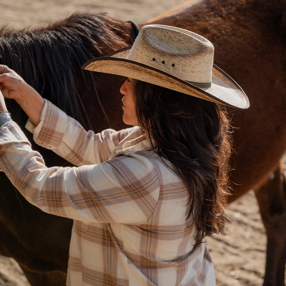 Lucas | Womens Natural Mexican Palm Cowgirl Hat