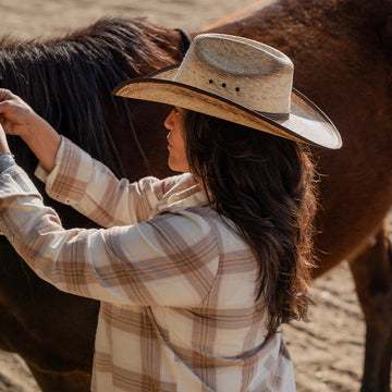 Lucas | Womens Natural Mexican Palm Cowgirl Hat