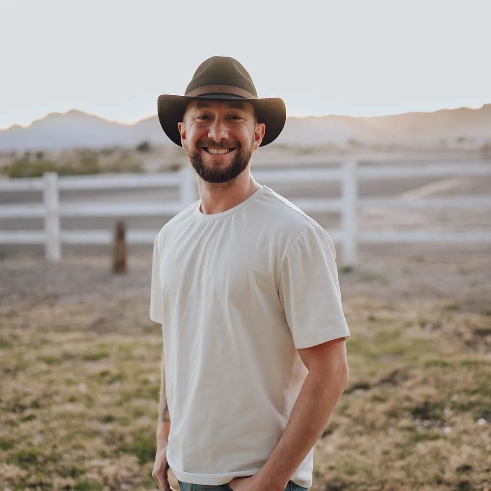 Moab | Mens Black Crushable Wool Felt Safari Hat with Leather Band