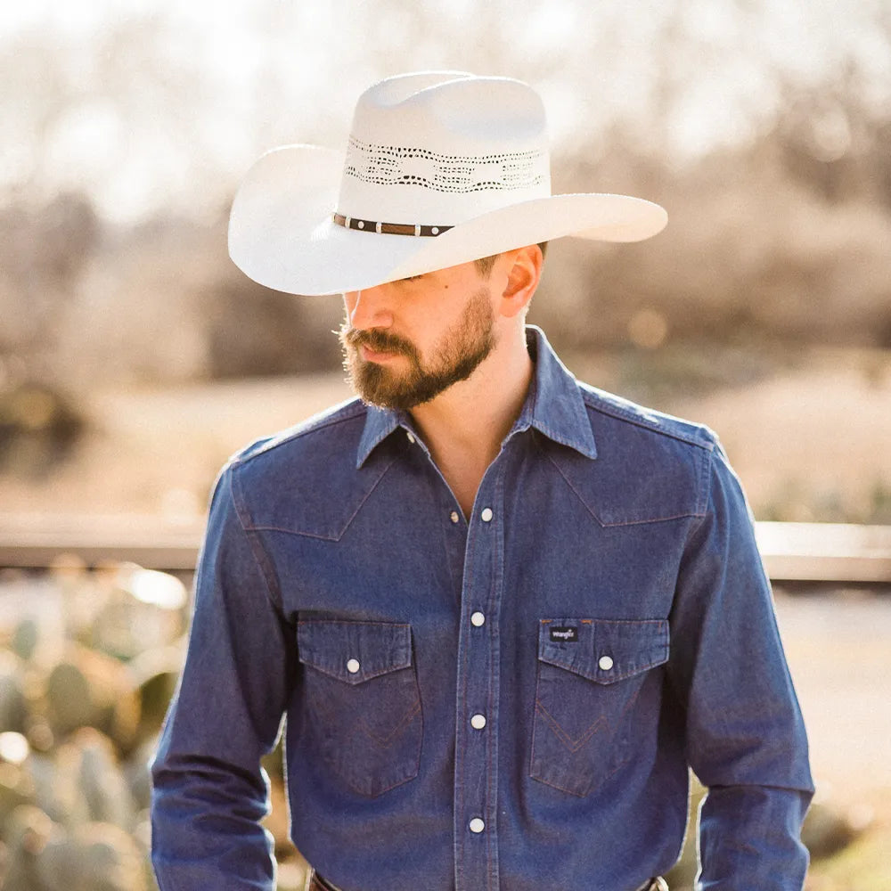 Montana | Mens Cream Straw Cowboy Hat with Western Hat Band