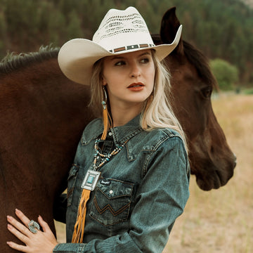 Montana | Womens Cream Straw Cowgirl Hat with Western Hat Band