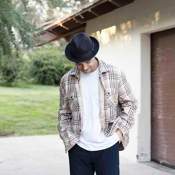 Pablo | Mens Black Wool Felt Pinch Front Fedora Hat