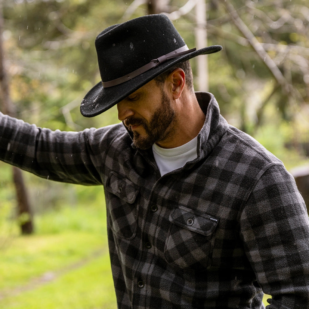 Pathfinder | Mens Black Wool Felt Outback Hat
