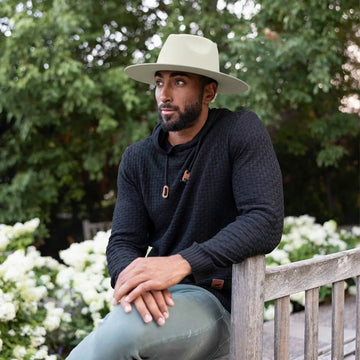 Rancher | Mens White Wide Brim Felt Fedora Hat