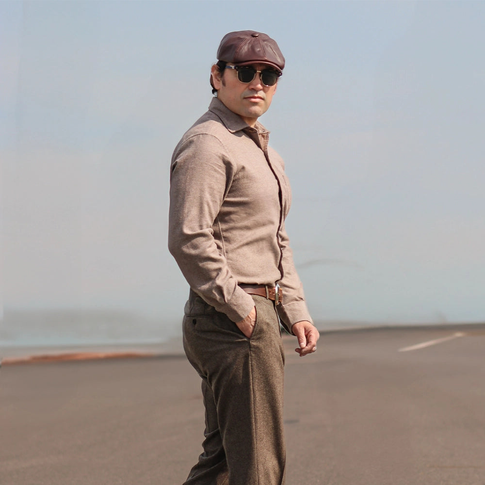 Bourbon St | Mens Brown Leather Cap