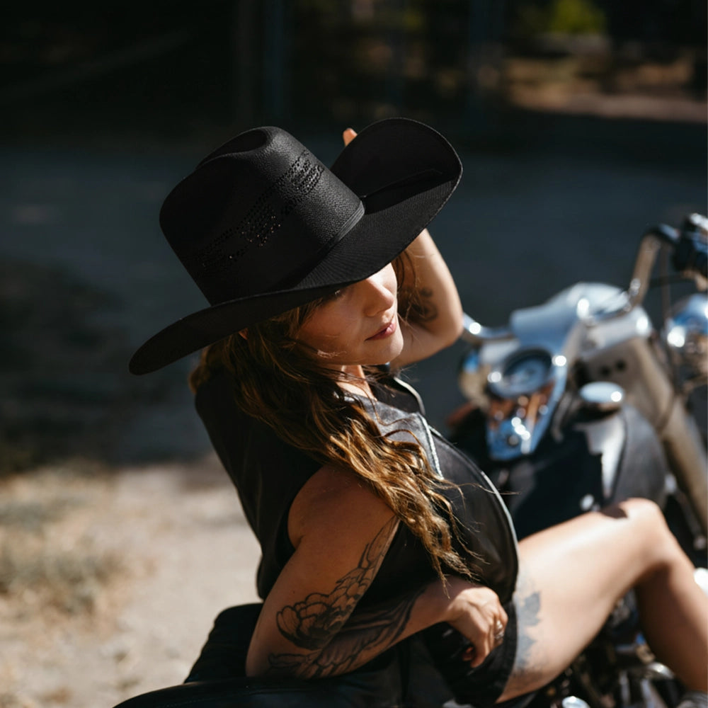 Bozeman | Womens Black Straw Cowgirl Hat