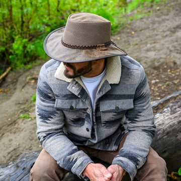Breeze | Mens Bomber Brown Wide Brim Sun Hat