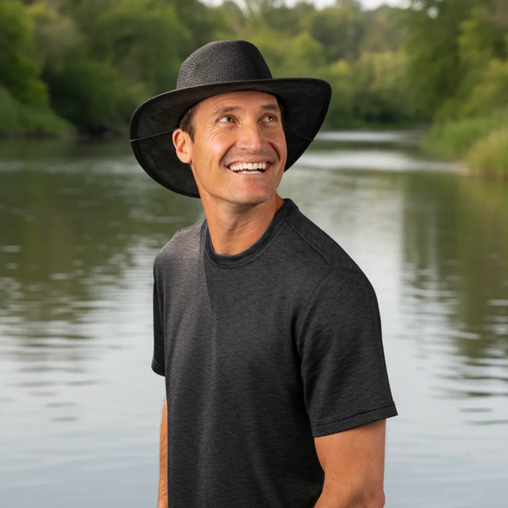 Breeze | Mens Midnight Wide Brim Sun Hat