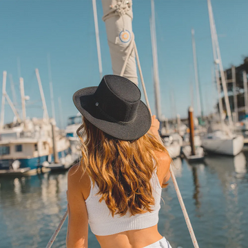 Cabana | Womens Black Wide Brim Sun Hat