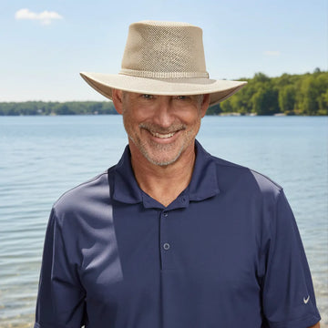 Cabana | Mens Ivory Breathable Wide Brim Sun Hat