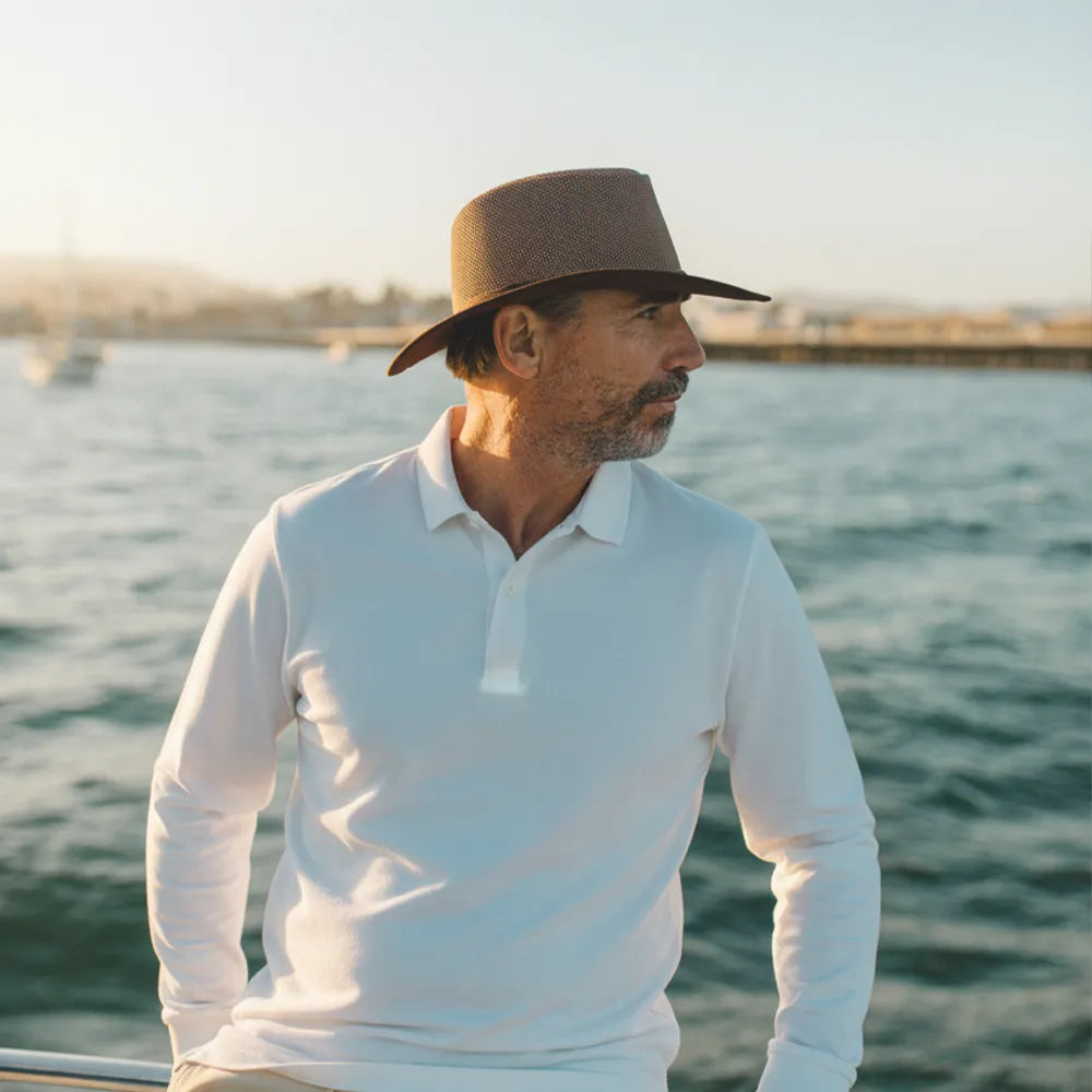 Cabana | Mens Walnut Breathable Wide Brim Sun Hat