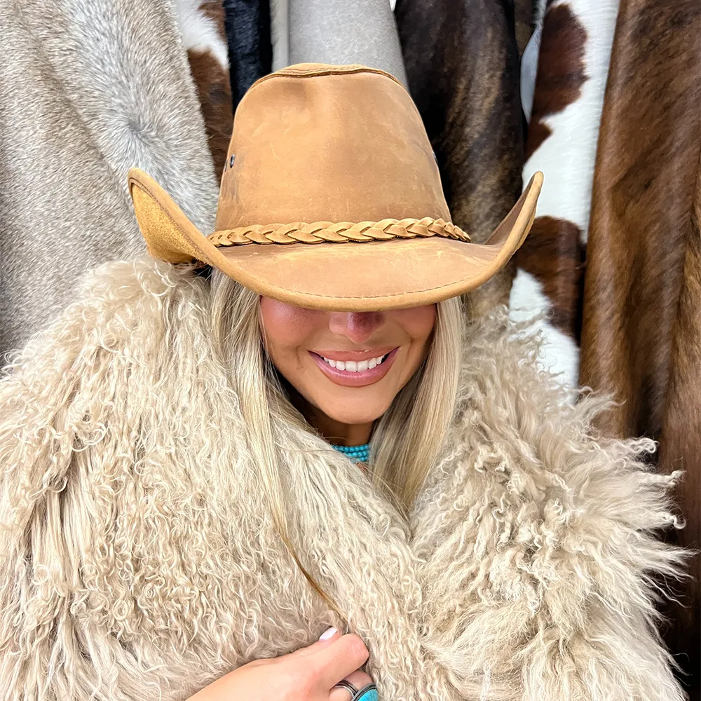Hollywood | Womens Copper Leather Cowgirl Hat