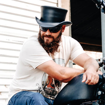 Marlow | Mens Black Leather Top Hat