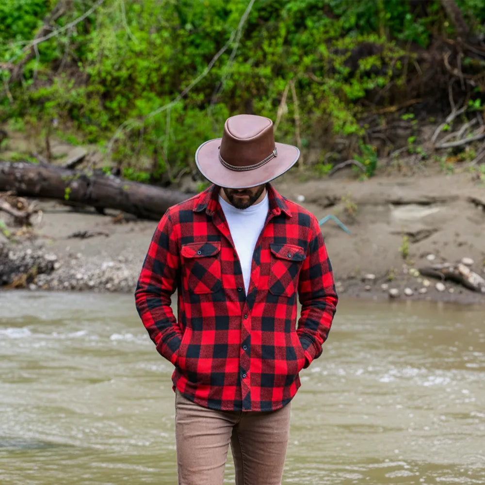 Midnight Rider | Mens Chestnut Leather Outback Hat