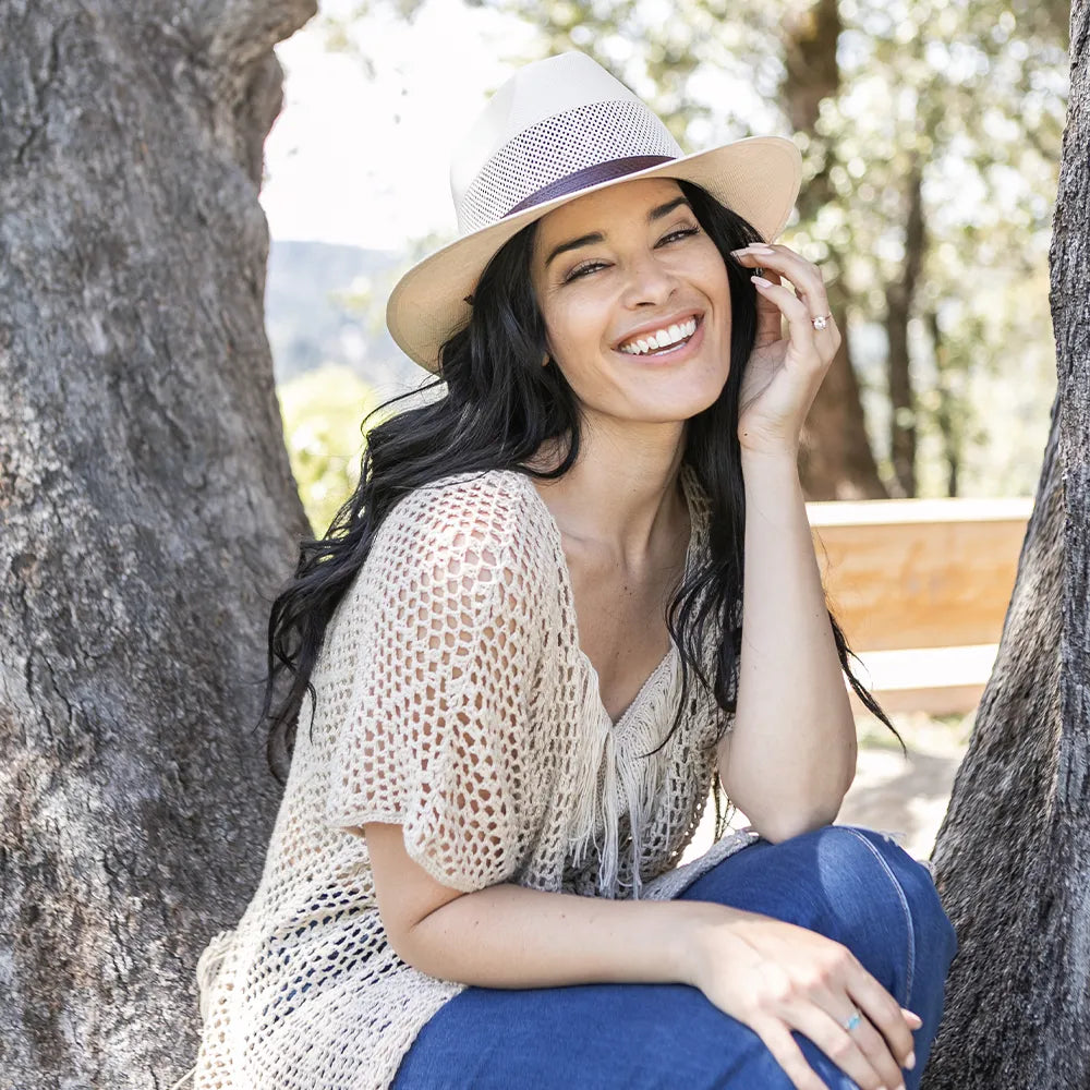 Milan | Womens Cream Firm Straw Fedora Hat