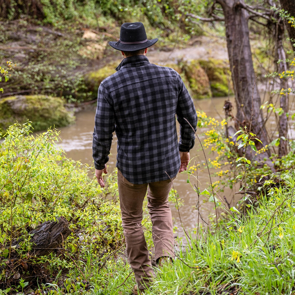 Pathfinder | Mens Black Wool Felt Outback Hat
