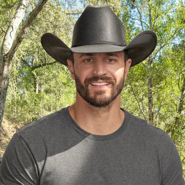 Pioneer | Mens Black Canvas Cotton Western Cowboy Hat